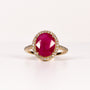 RUBY & DIAMOND OVAL HALO RING image 0