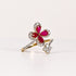 RUBY & DIAMOND PEAR-CUT FLOWER BYPASS RING image 1