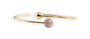 PAVÉ DIAMOND BALL & SOLID GOLD BYPASS BANGLE BRACELET image 0