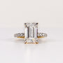 LAB-GROWN DIAMOND EMERALD-CUT CATHEDRAL PAVÉ BAND ENGAGEMENT RING image 0