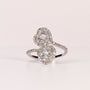 DIAMOND DOUBLE HEART CUFF RING image 0