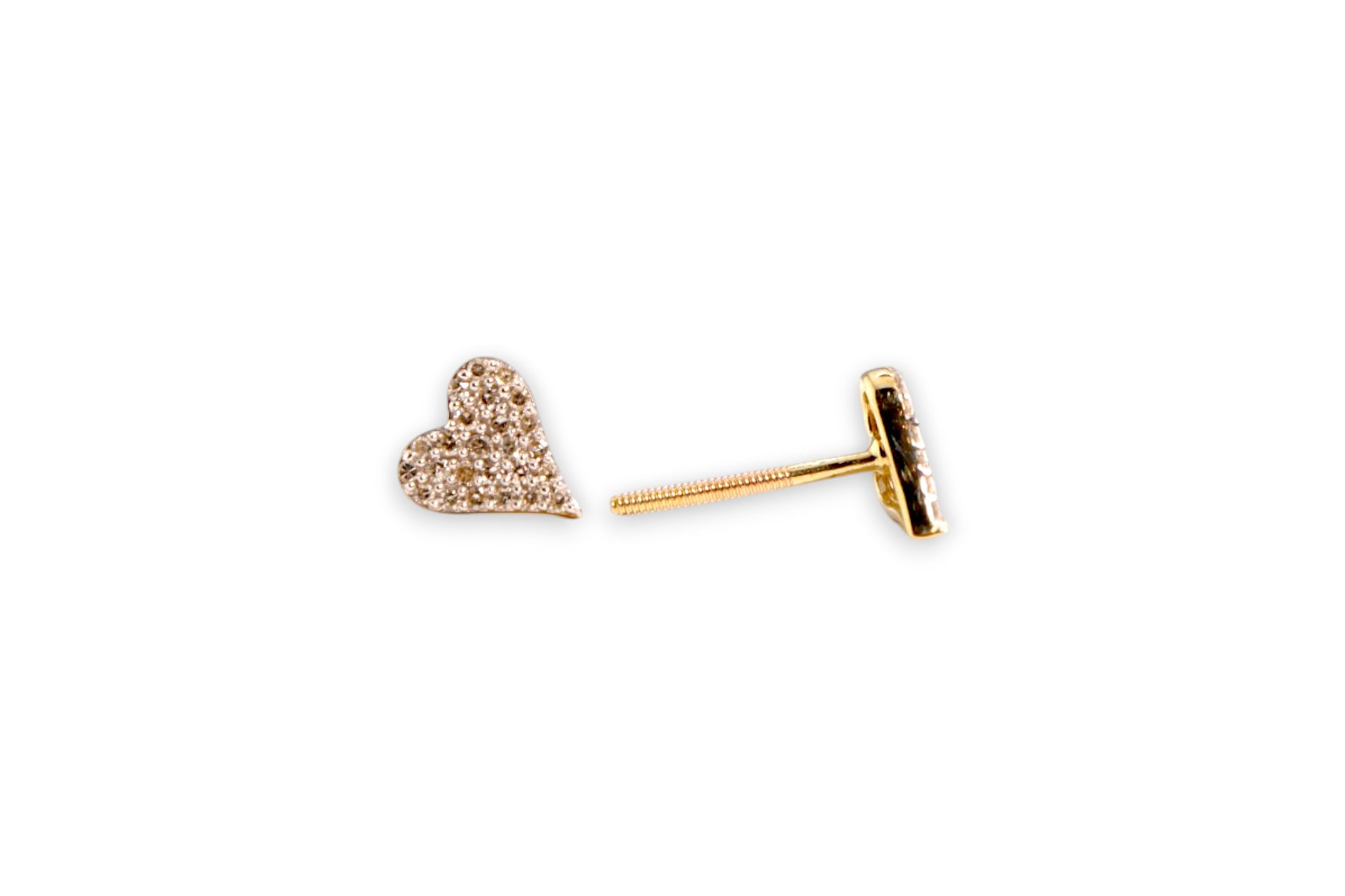 DIAMOND HEART PAVÉ STUD EARRINGS image 2