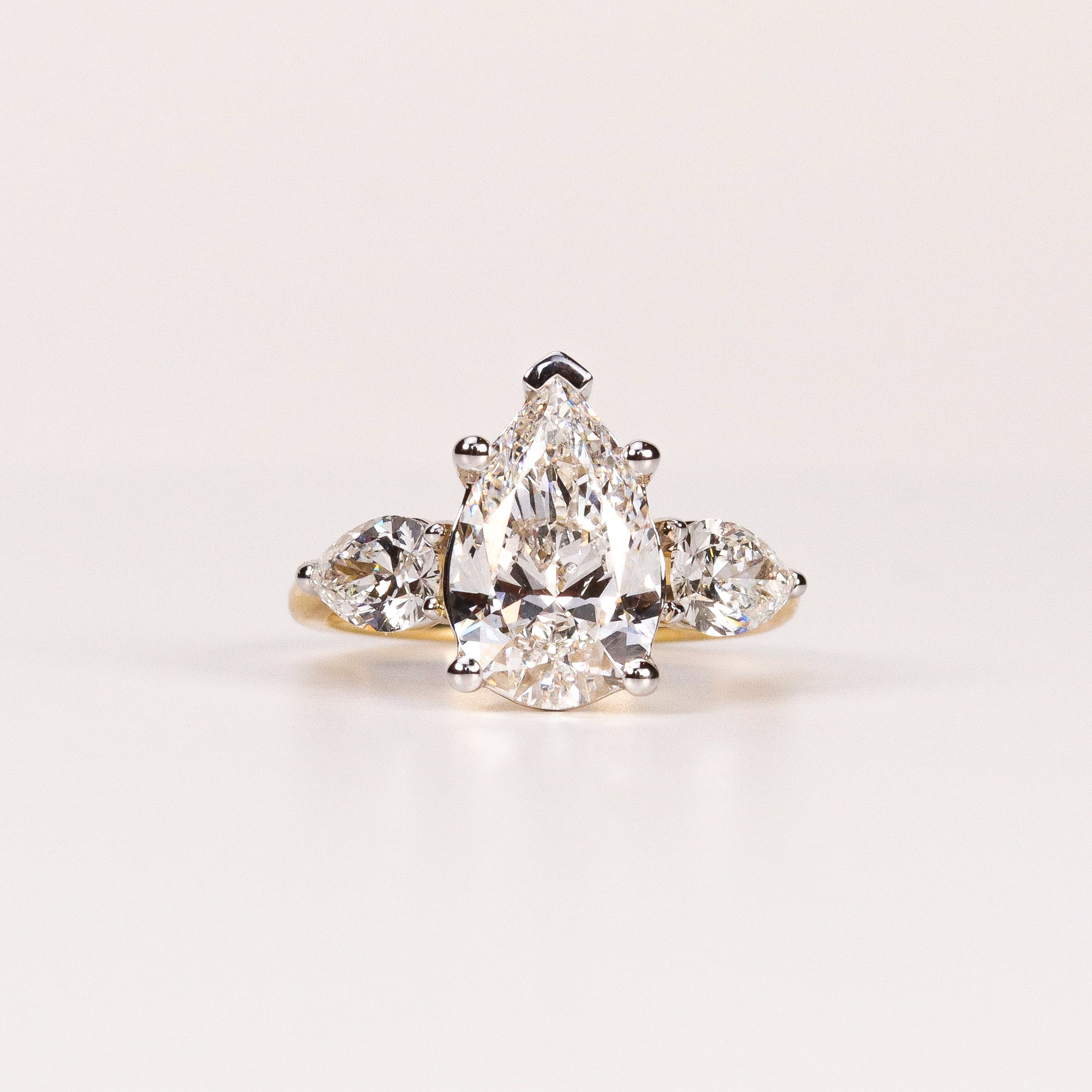 LAB-GROWN DIAMOND PEAR TRINITY THREE-STONE ENGAGEMENT RING image 0