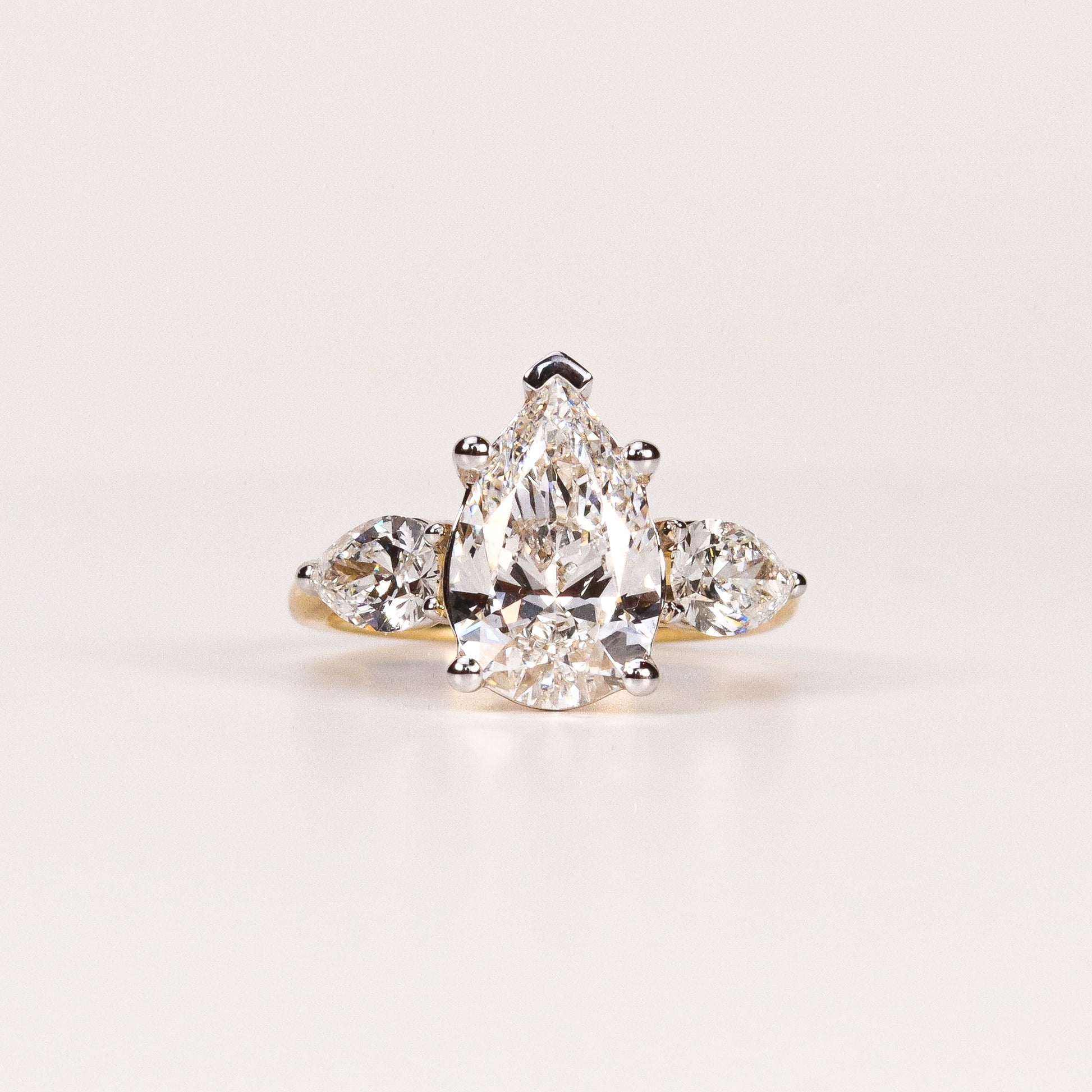 LAB-GROWN DIAMOND PEAR TRINITY THREE-STONE ENGAGEMENT RING image 0