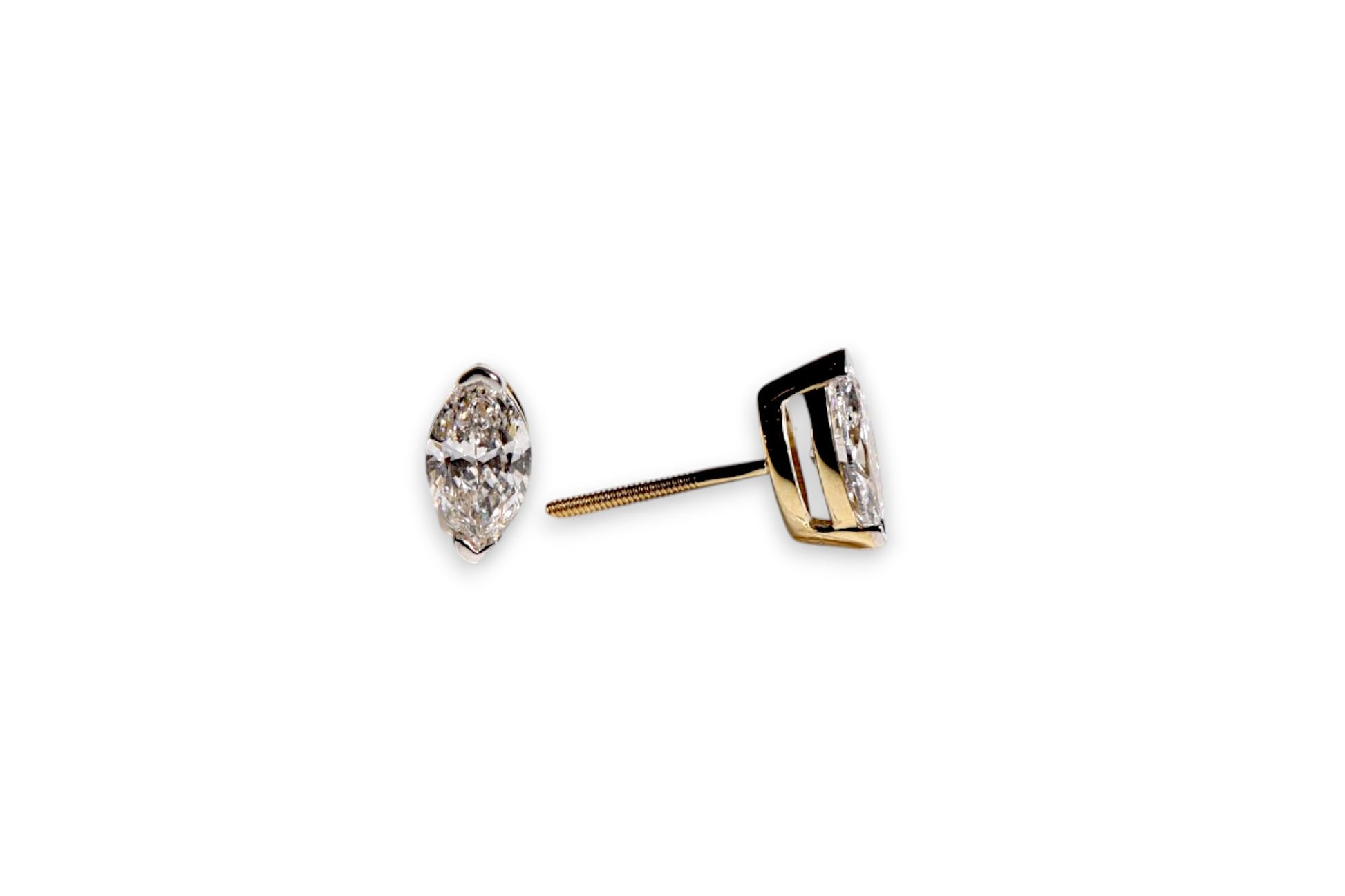 LUXURY LAB-GROWN MARQUISE CUT DIAMOND STUD EARRINGS image 2