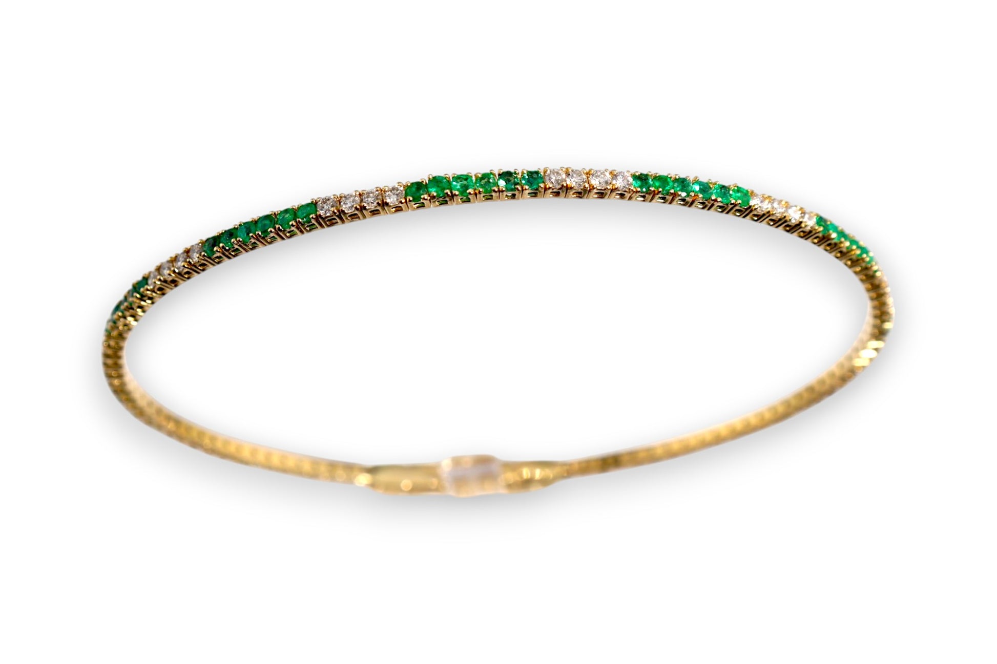 EMERALD & DIAMOND PAVÉ BANGLE BRACELET image 1