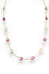 NATURAL MULTI-COLOR SAPPHIRE STATION NECKLACE image 2