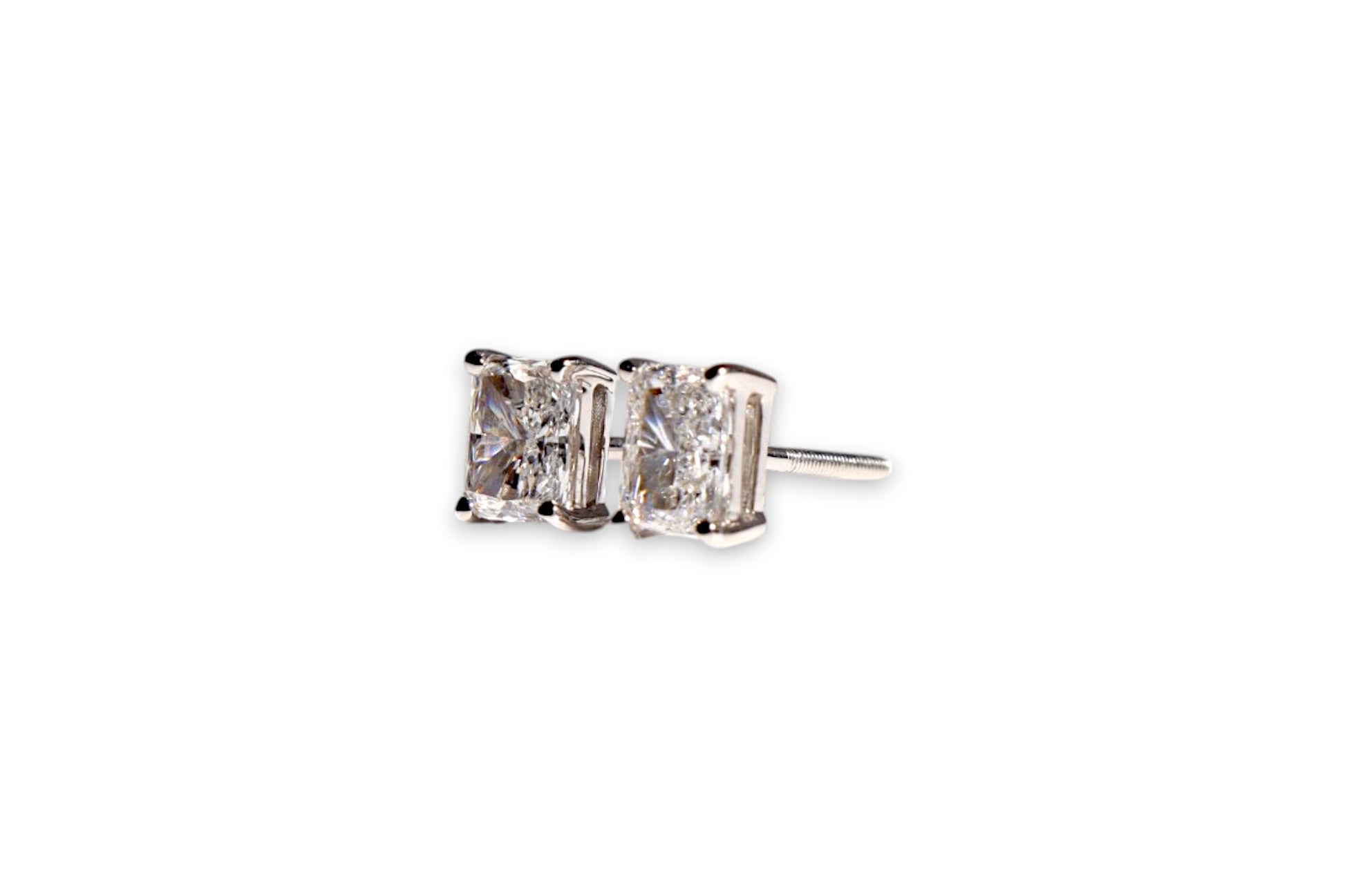 LUXURY LAB-GROWN RADIANT SQUARE CUT DIAMOND STUD EARRINGS image 3