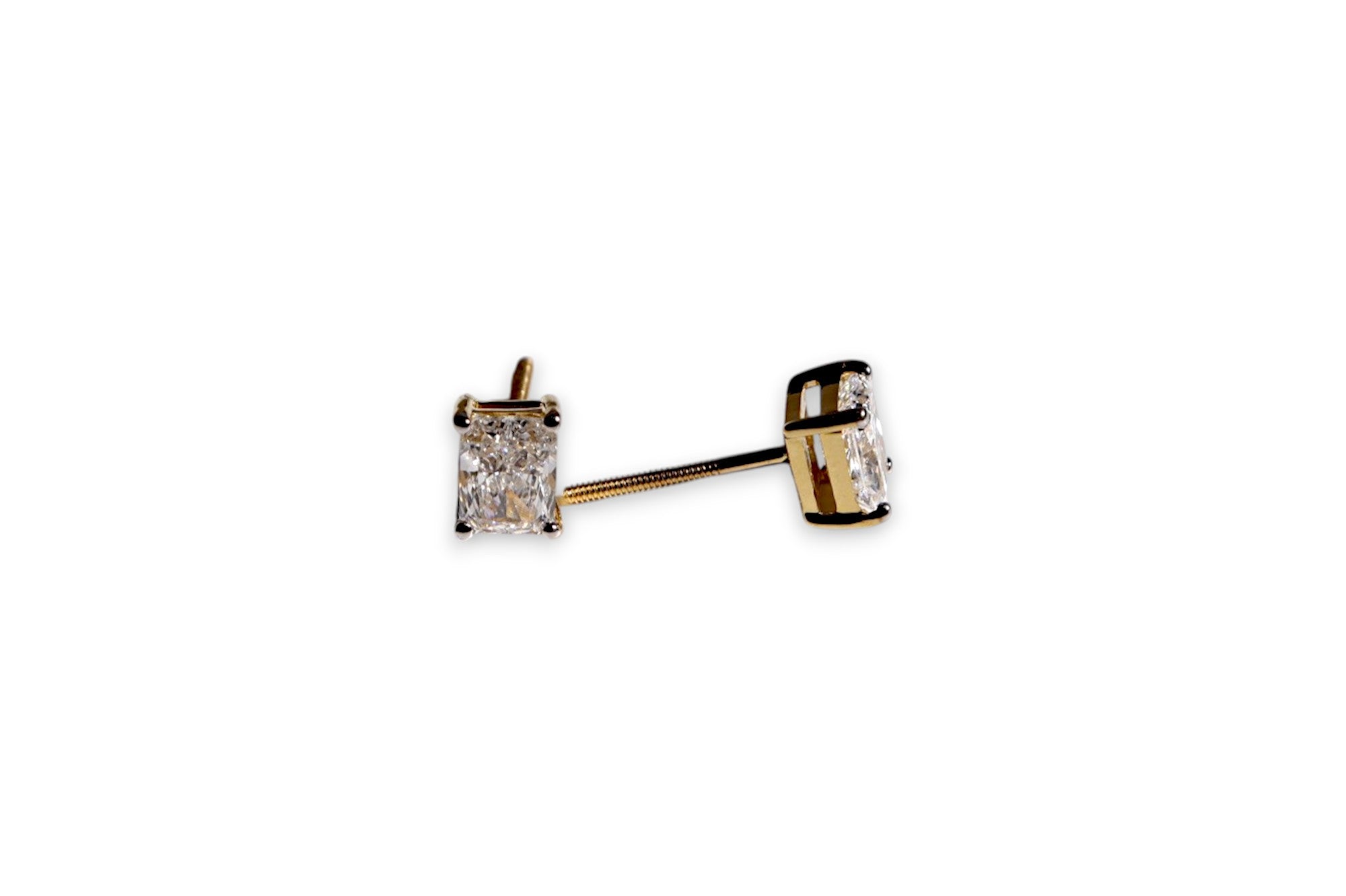 LUXURY LAB-GROWN RADIANT SQUARE CUT DIAMOND STUD EARRINGS image 1