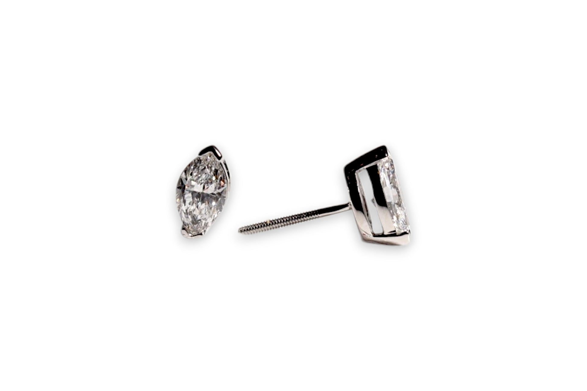 LUXURY LAB-GROWN MARQUISE CUT DIAMOND STUD EARRINGS image 2