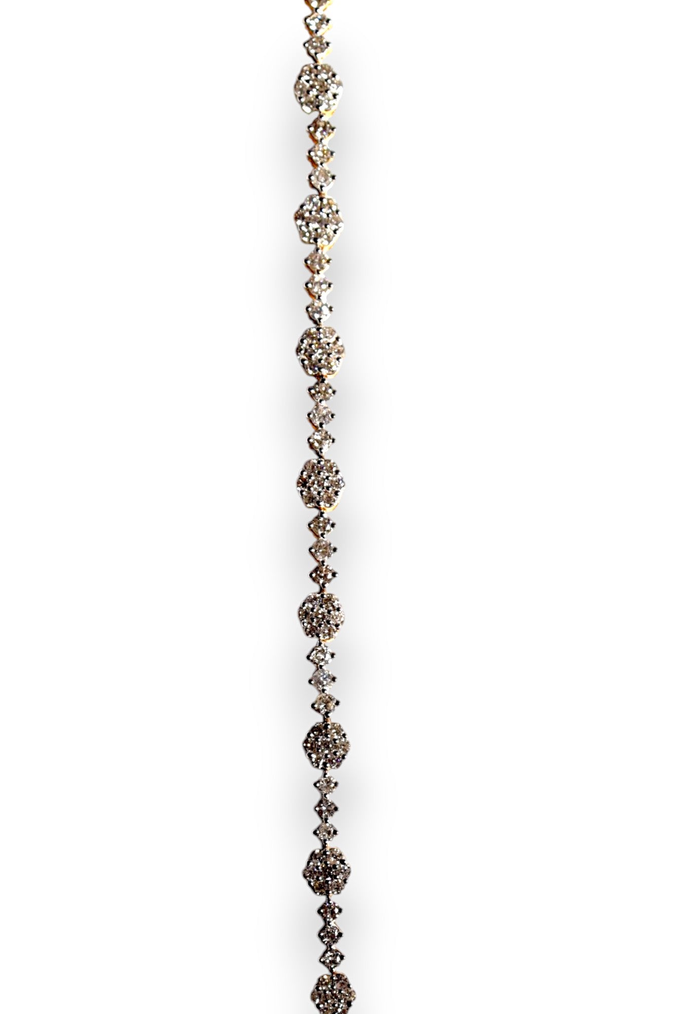 BRILLIANT CUT DIAMOND FLOWER CLUSTER TENNIS BRACELET image 1