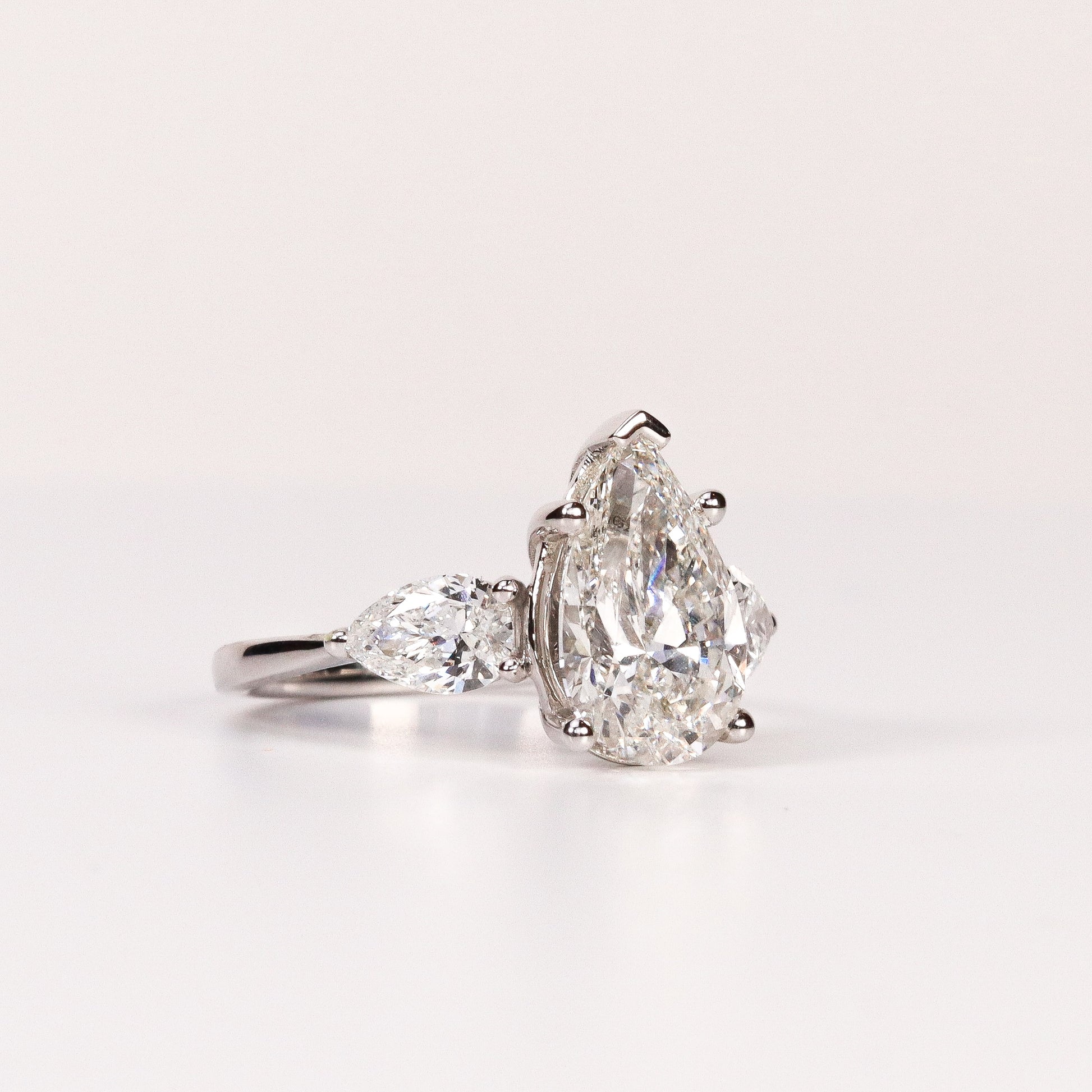 LAB-GROWN DIAMOND PEAR TRINITY THREE-STONE ENGAGEMENT RING image 1