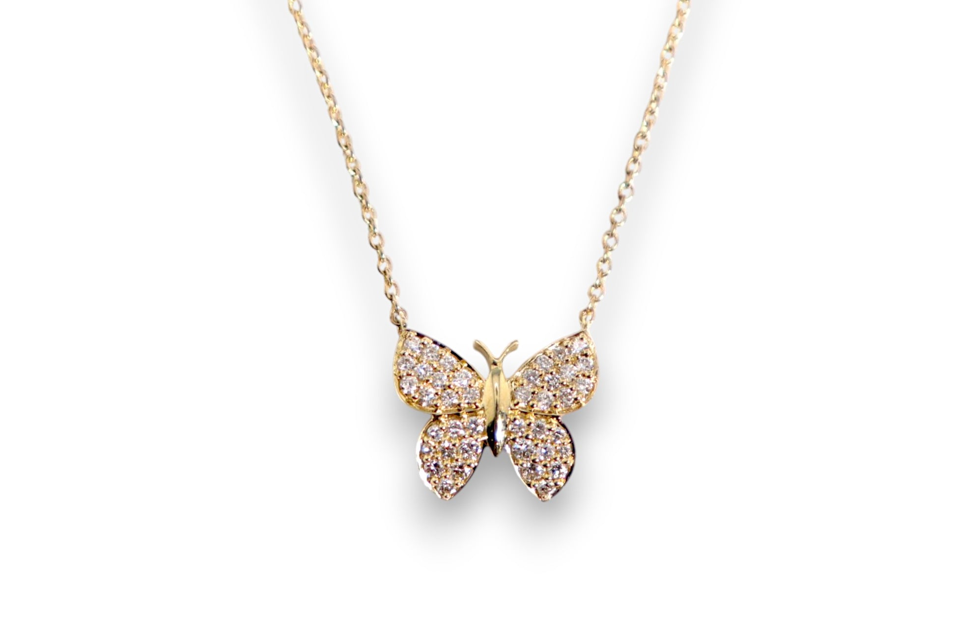 DIAMOND PAVÉ BUTTERFLY PENDANT DIAMOND STATION NECKLACE image 1