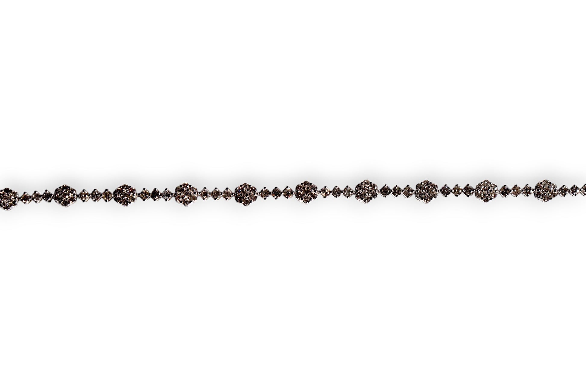 BRILLIANT CUT DIAMOND FLOWER CLUSTER TENNIS BRACELET image 3