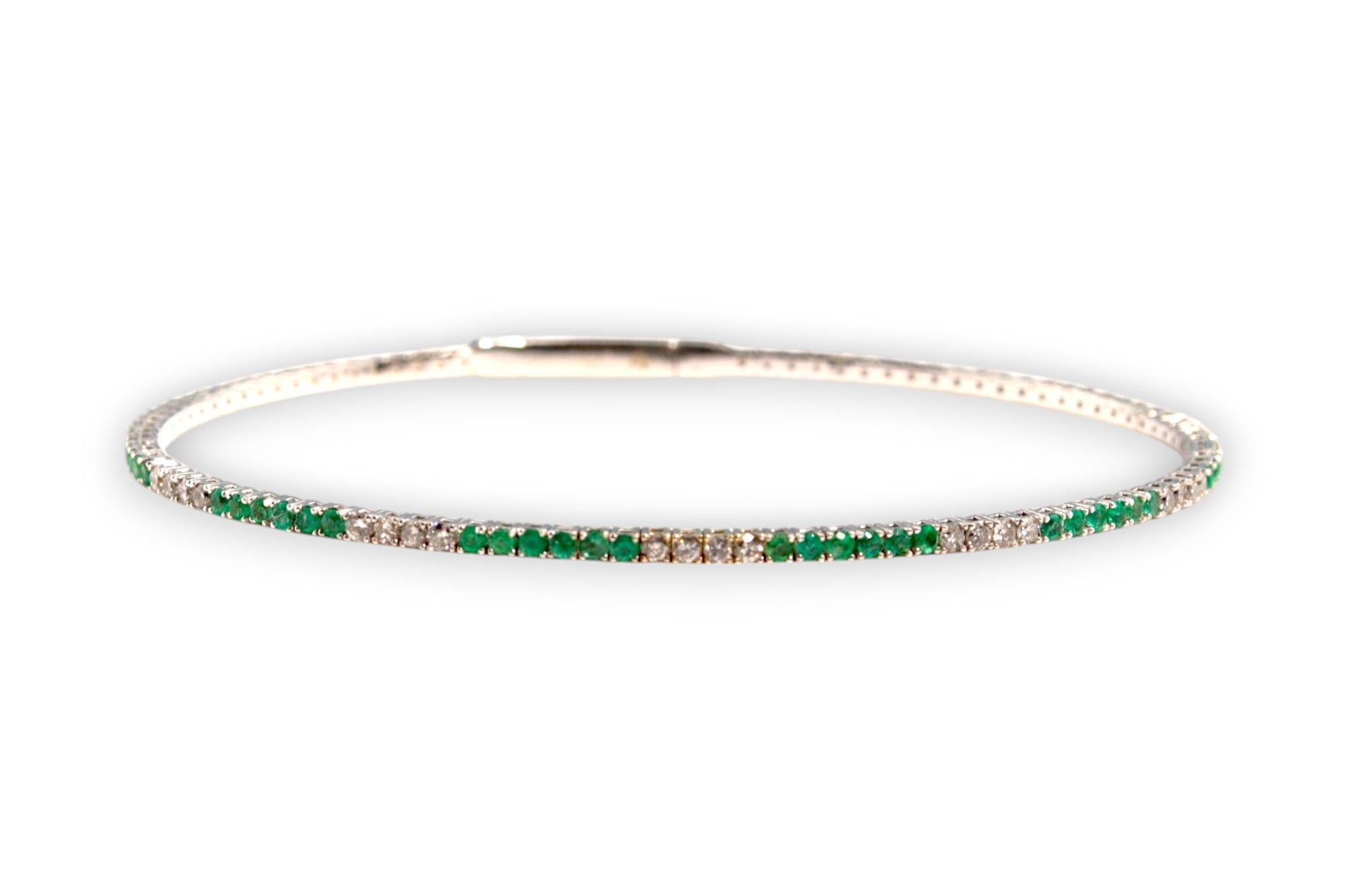 EMERALD & DIAMOND PAVÉ BANGLE BRACELET image 1