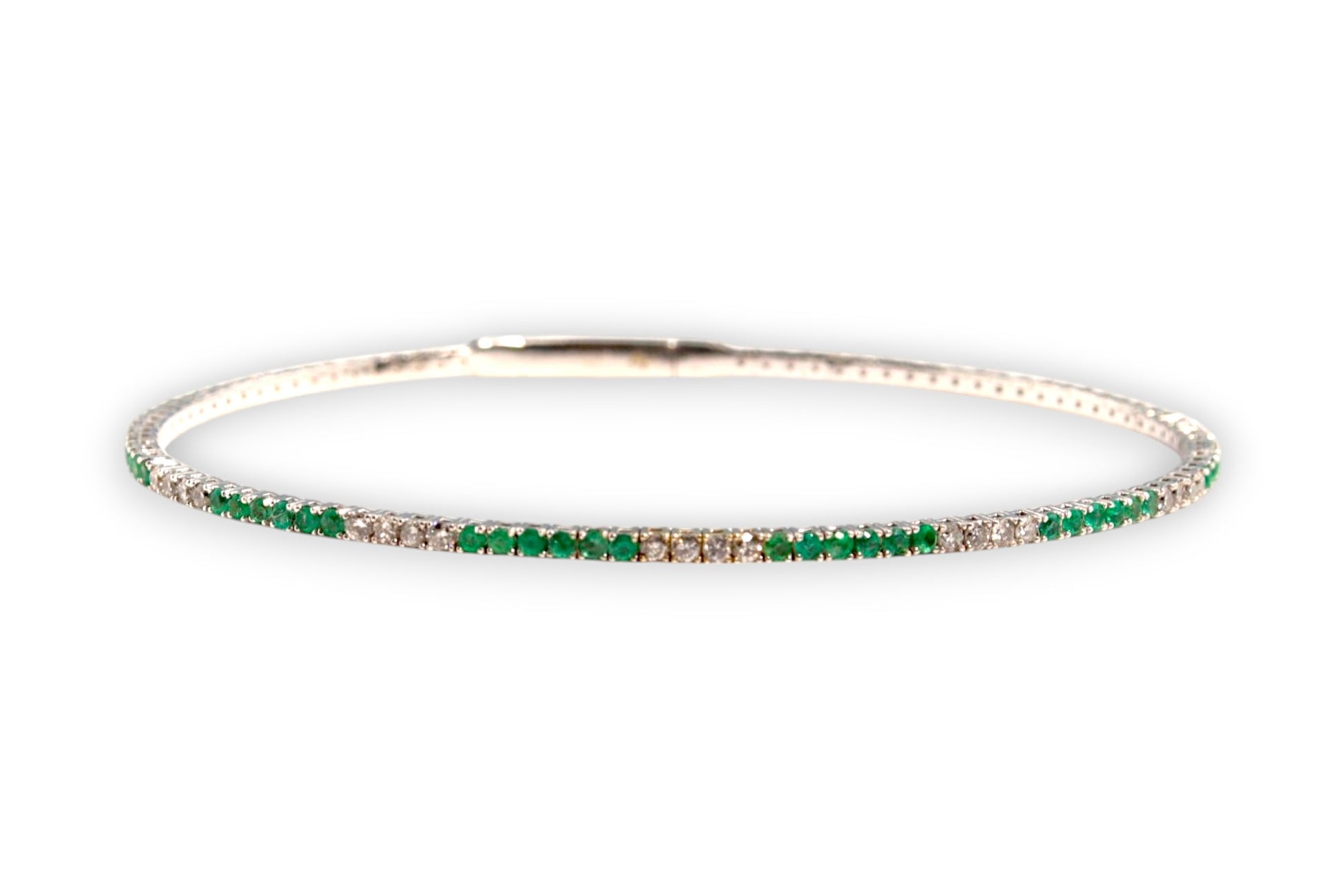 EMERALD & DIAMOND PAVÉ BANGLE BRACELET image 1