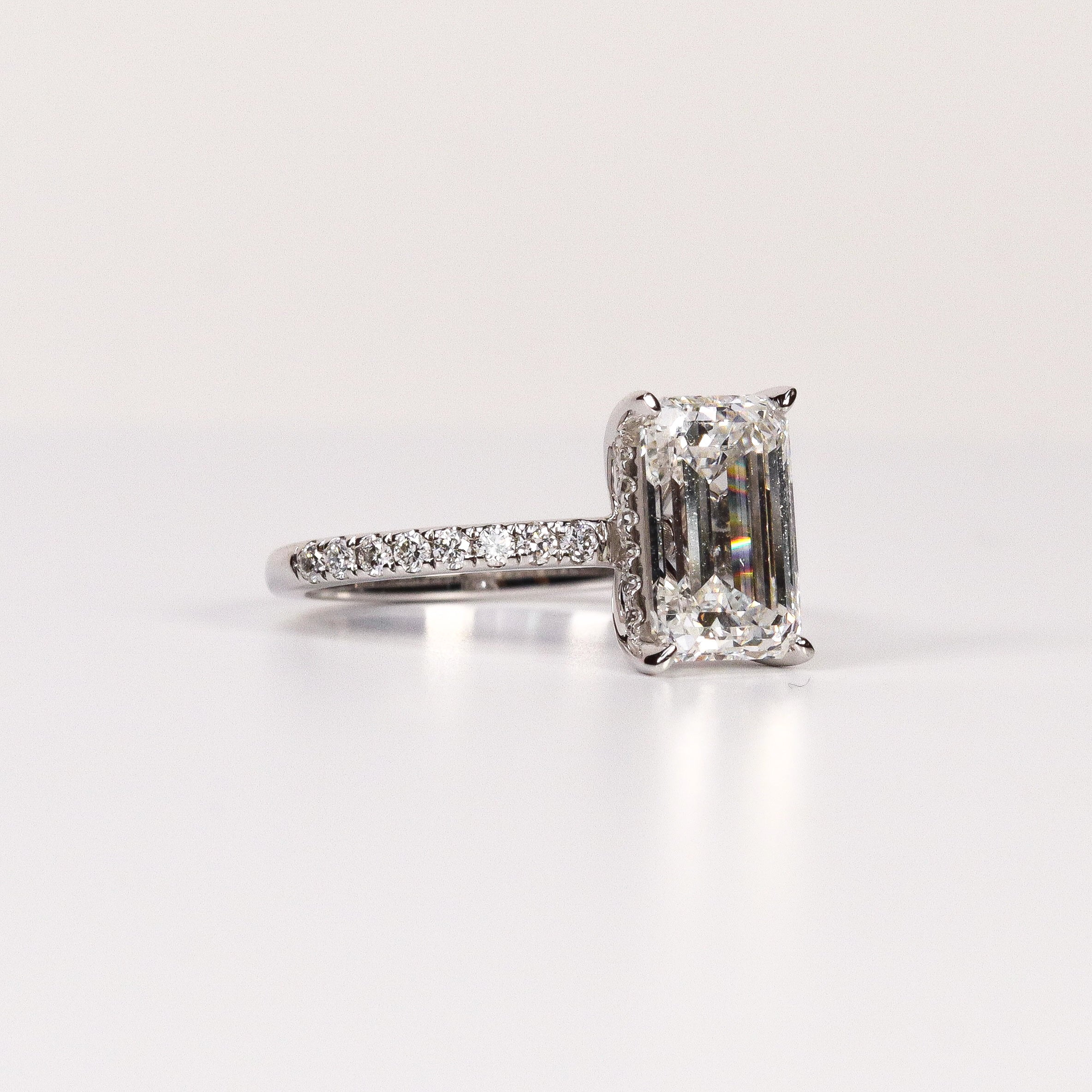 LAB-GROWN DIAMOND EMERALD-CUT ENGAGEMENT RING image 1
