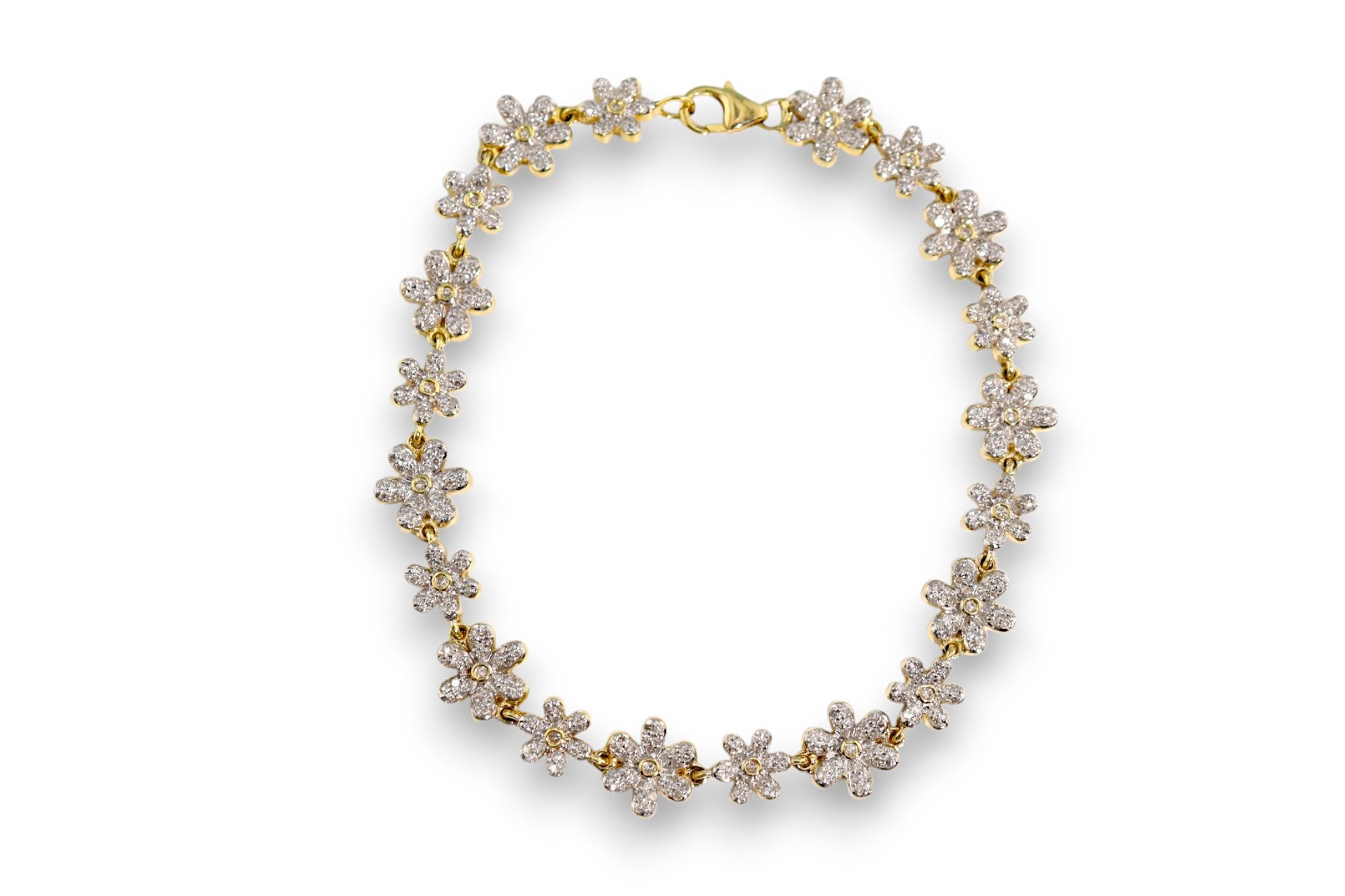 PAVÉ DAISY FLOWER DIAMOND TENNIS BRACELET image 0