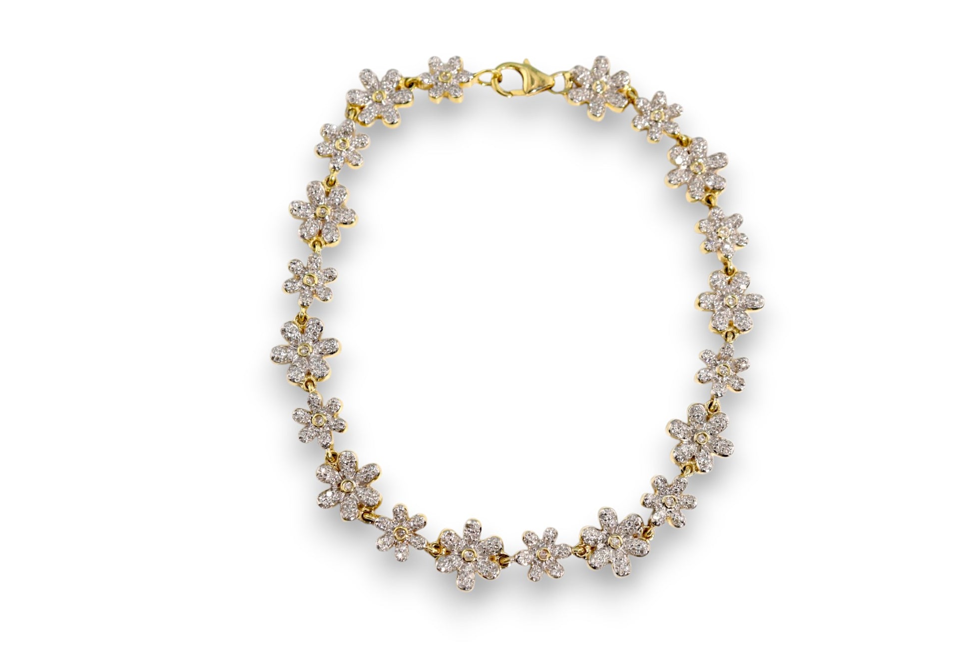 PAVÉ DAISY FLOWER DIAMOND TENNIS BRACELET image 0