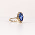 BLUE SAPPHIRE & DIAMOND PEAR-CUT HALO RING image 1
