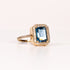 LONDON BLUE TOPAZ & DIAMOND EMERALD-CUT HALO RING image 1