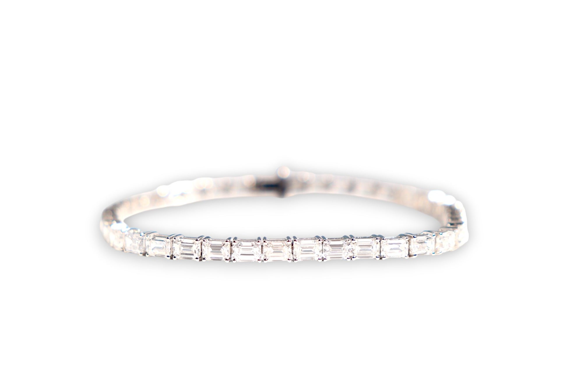 LUXURY LAB-GROWN EMERALD CUT DIAMOND TENNIS BRACELET image 2