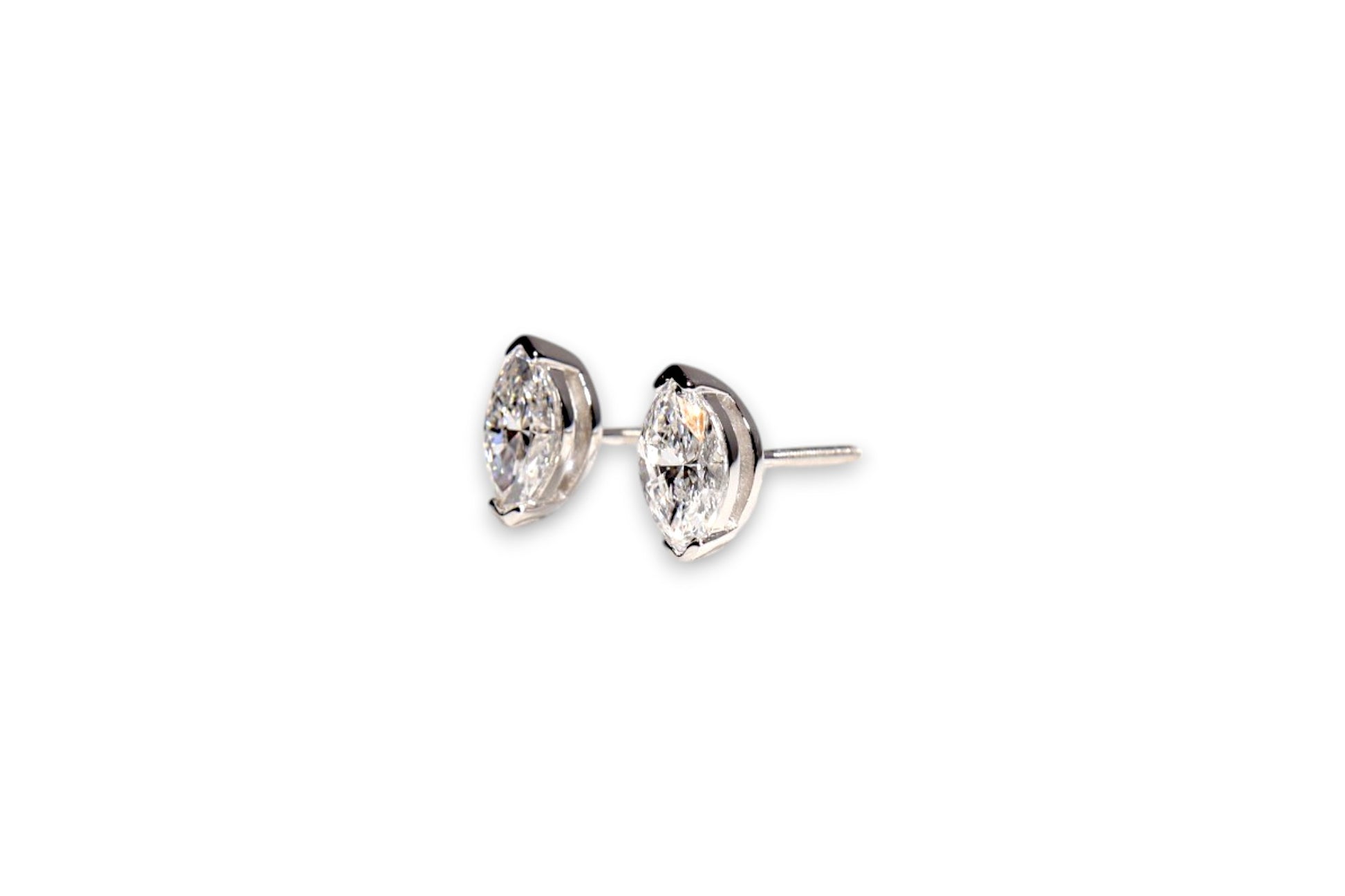 LUXURY LAB-GROWN MARQUISE CUT DIAMOND STUD EARRINGS image 3