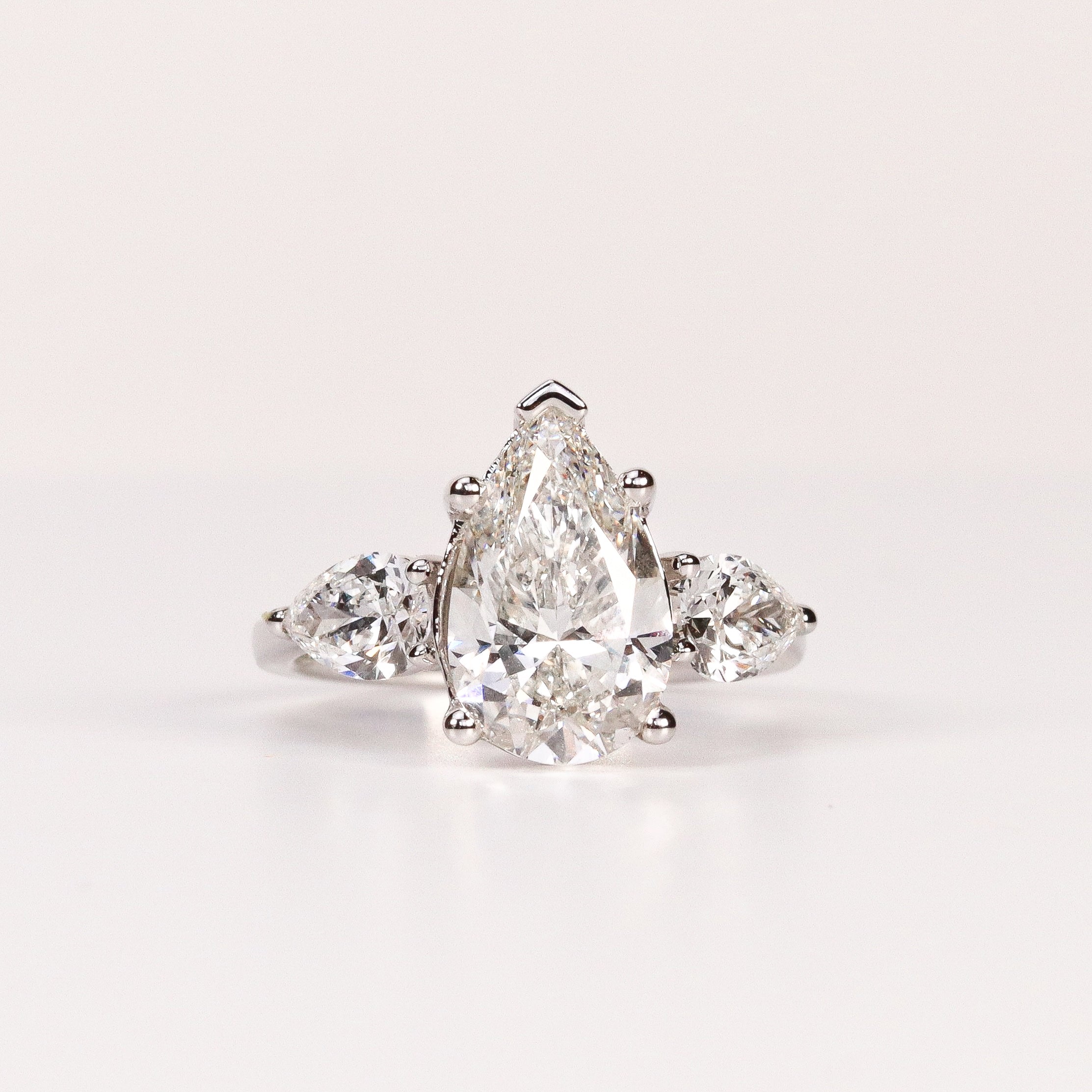 LAB-GROWN DIAMOND PEAR TRINITY THREE-STONE ENGAGEMENT RING image 0