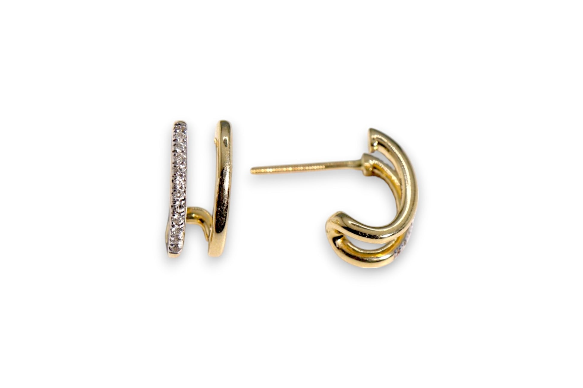 DIAMOND PAVÉ DOUBLE HUGGIE HOOP EARRINGS image 1