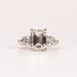 LAB-GROWN DIAMOND EMERALD-CUT & PEAR SIDE-STONE THREE-STONE ENGAGEMENT RING image 0