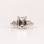 LAB-GROWN DIAMOND EMERALD-CUT & PEAR SIDE-STONE THREE-STONE ENGAGEMENT RING image 0