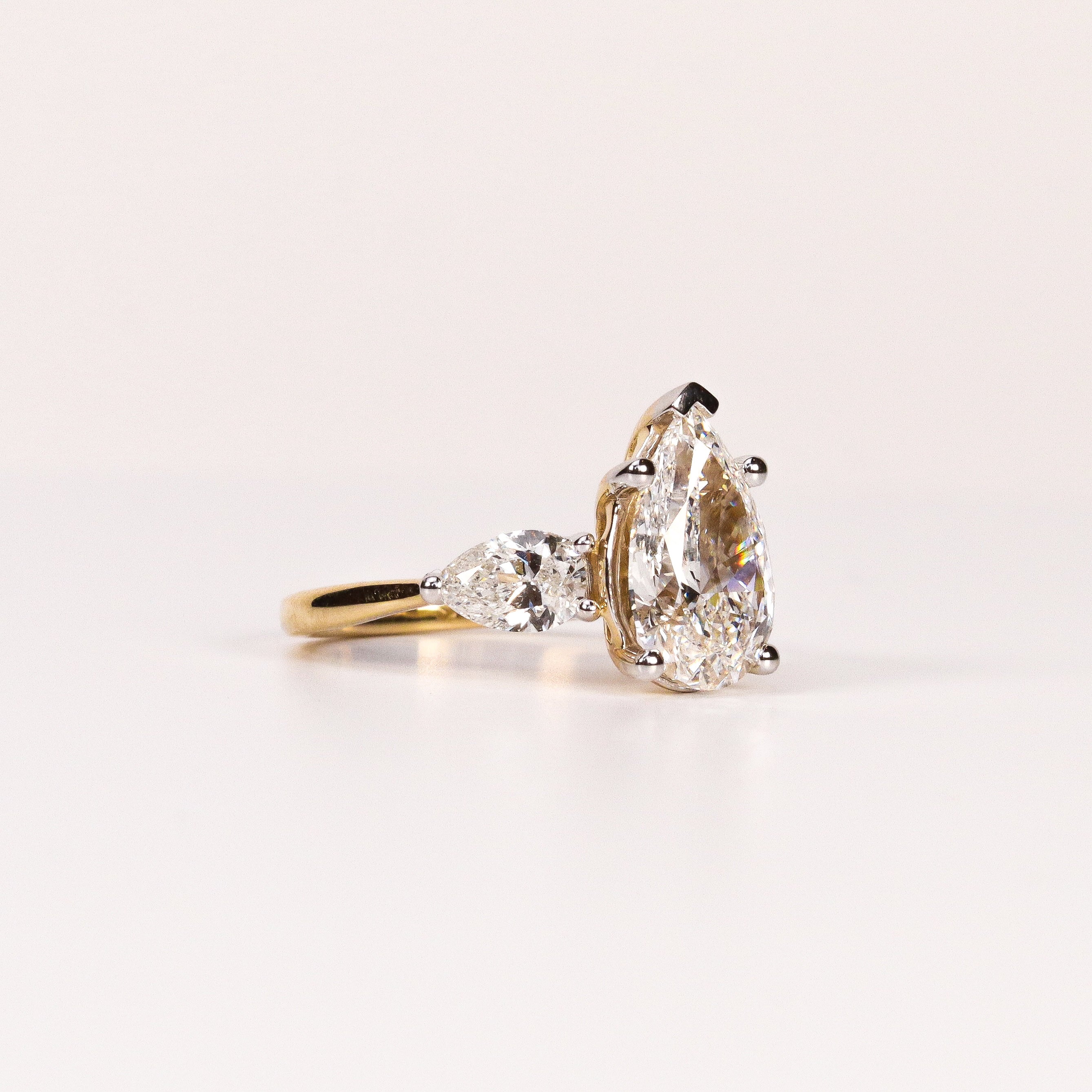 LAB-GROWN DIAMOND PEAR TRINITY THREE-STONE ENGAGEMENT RING image 1