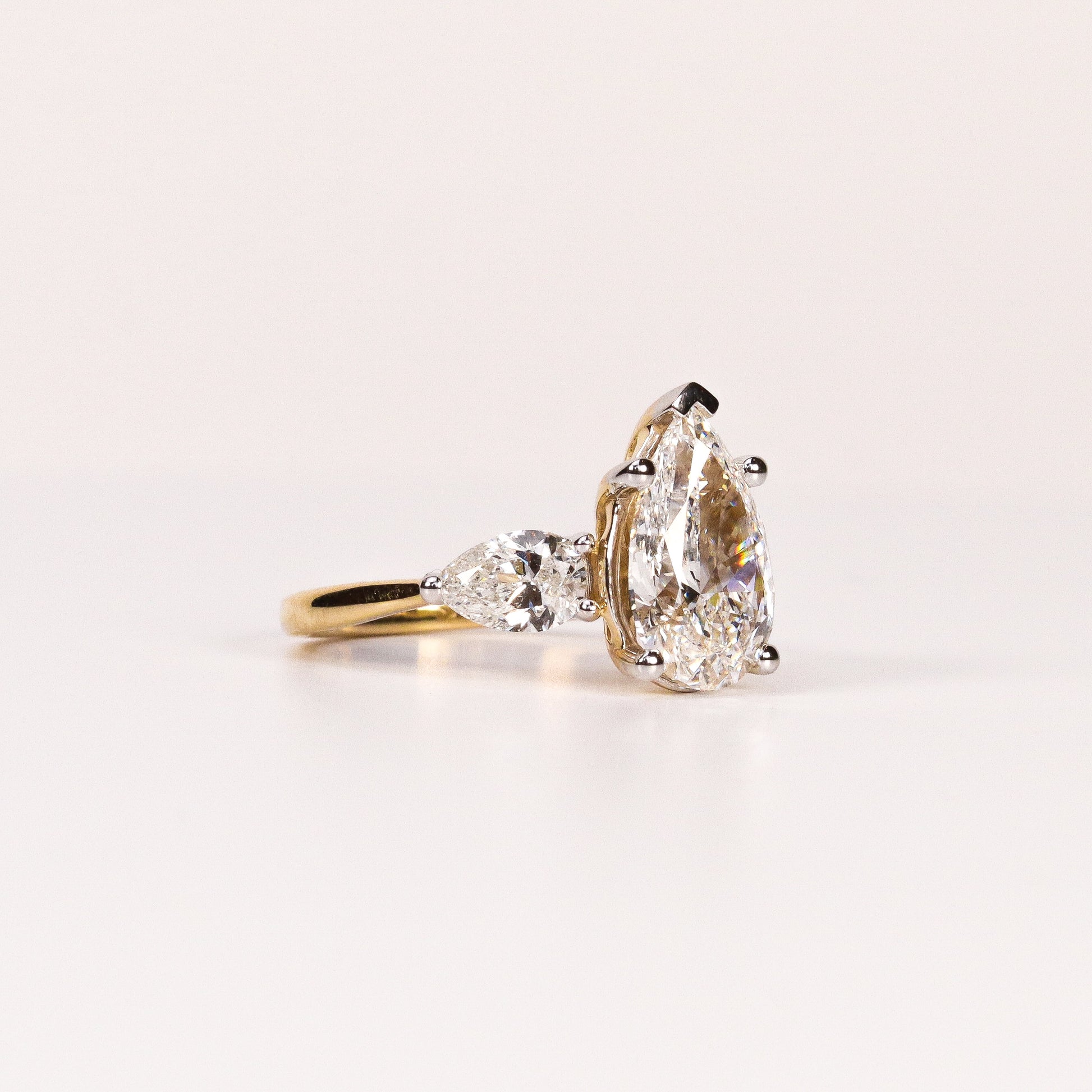 LAB-GROWN DIAMOND PEAR TRINITY THREE-STONE ENGAGEMENT RING image 1