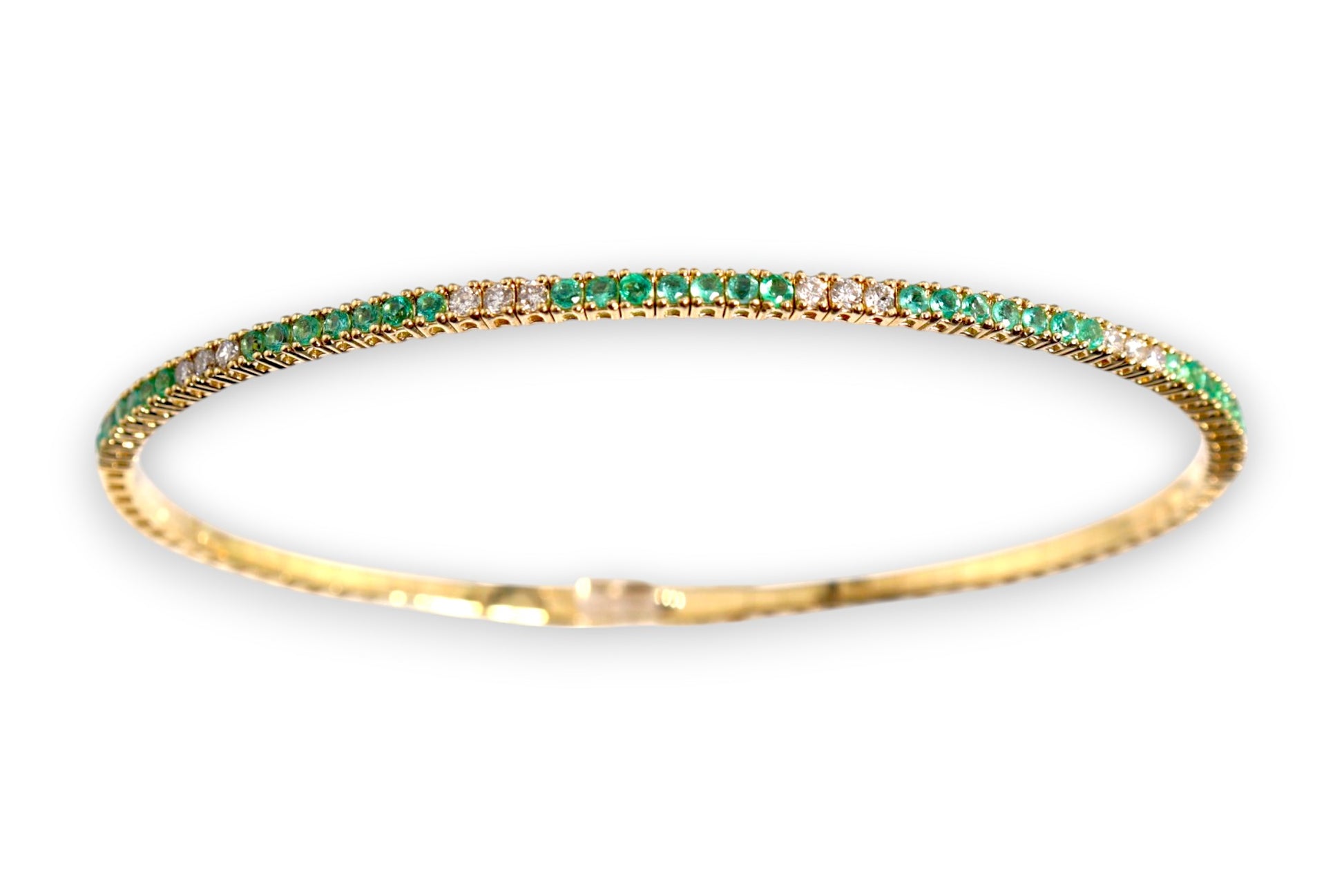 EMERALD & DIAMOND PAVÉ BANGLE BRACELET image 3