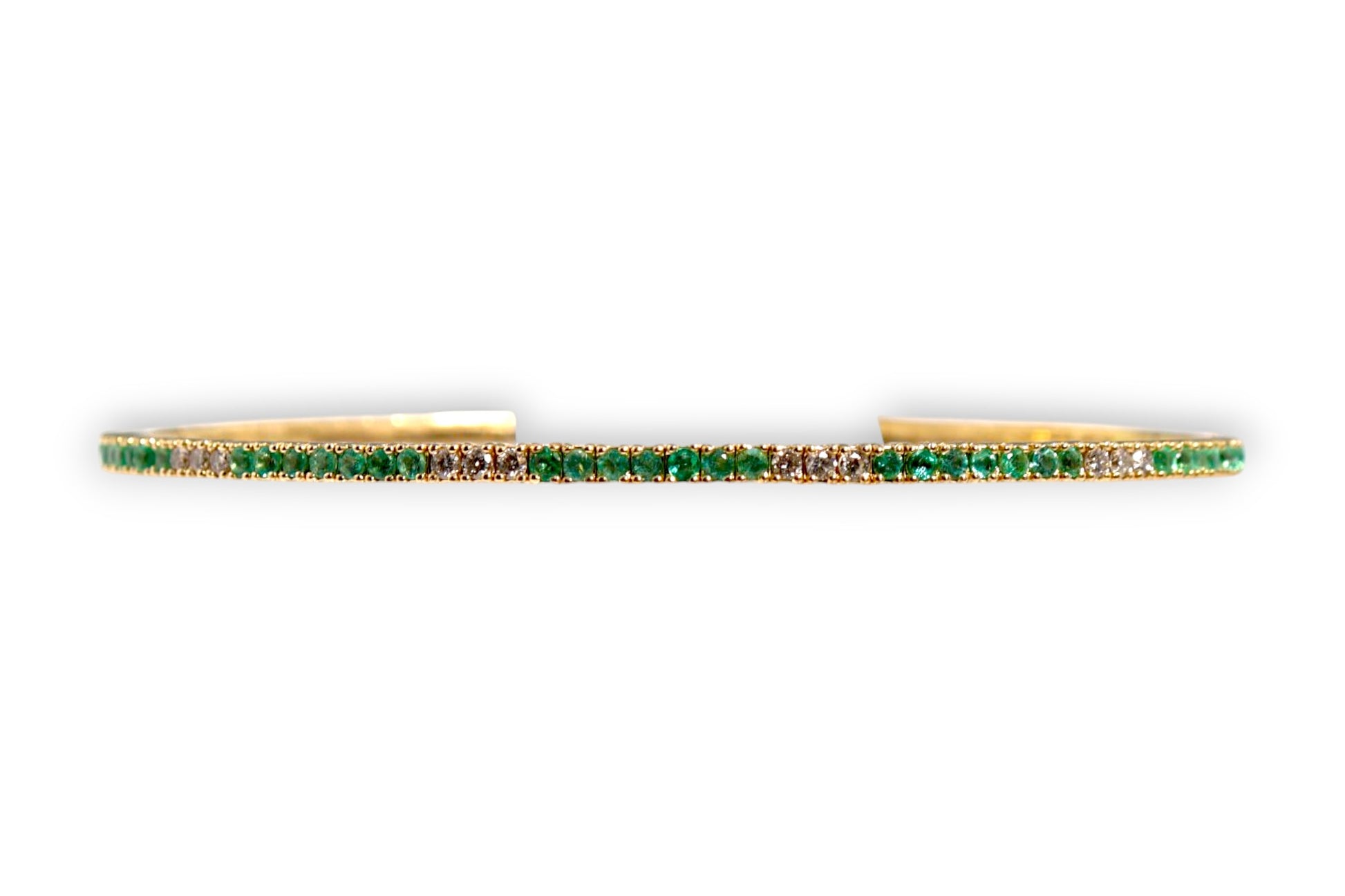 EMERALD & DIAMOND PAVÉ BANGLE BRACELET image 2