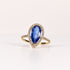 BLUE SAPPHIRE & DIAMOND PEAR-CUT HALO RING image 0