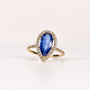 BLUE SAPPHIRE & DIAMOND PEAR-CUT HALO RING image 0