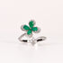 EMERALD & DIAMOND PEAR-CUT FLOWER BYPASS RING image 0